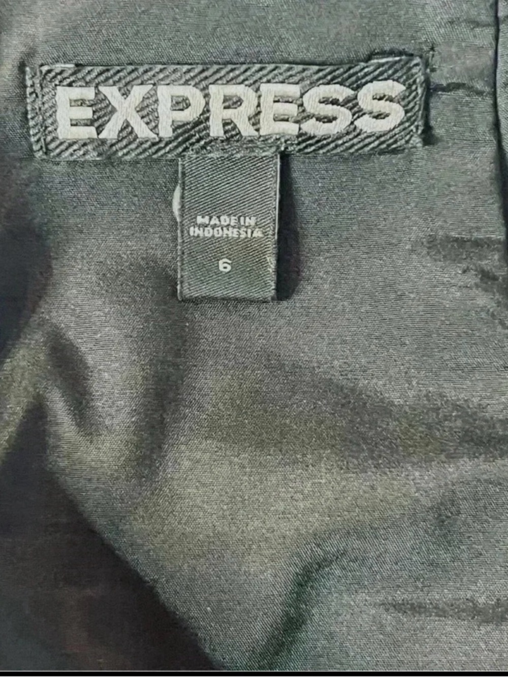 Express Black Pencil Skirt Career Office Workwear Stretch Lined Knee Length 6 - Picture 3 of 4